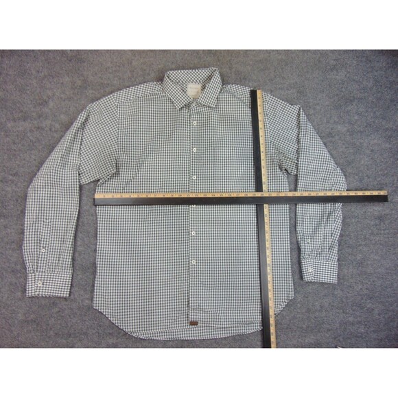 Billy Reid Shirt Mens 2XL Green White Check Long Sleeve Button Front Standard Cu - Picture 5 of 8